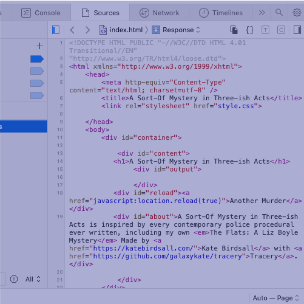 HTML and CSS code